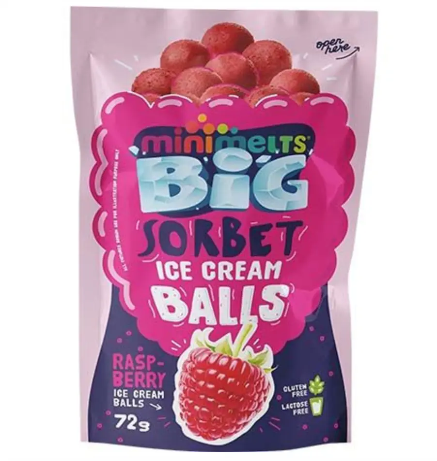 Mini Melts 冰淇淋雪芭球 覆盆子味 72g | Mini Melts Ice Cream Sorbet Balls Raspberry Flavor 72g