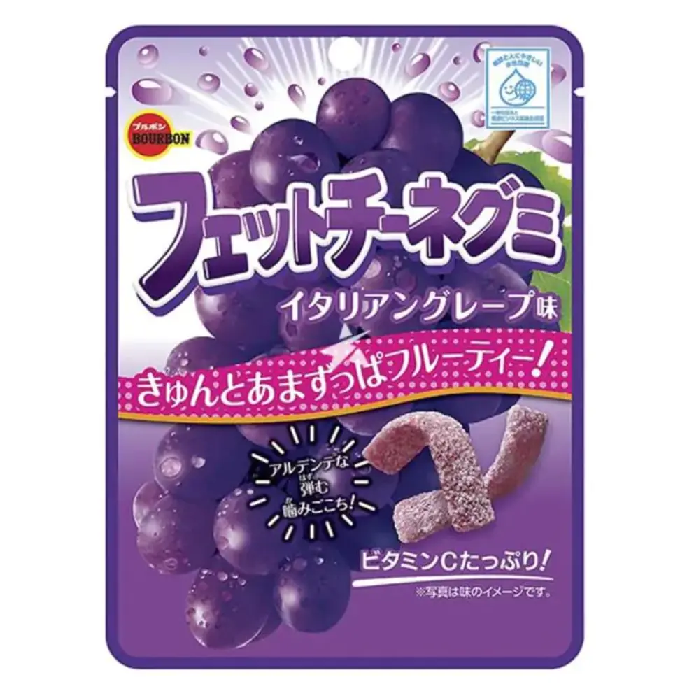 Bourbon Fettuccine Italialaisen viinirypäleen makuiset nauhakarkit 50 g | Bourbon 软糖 意大利葡萄味 50g