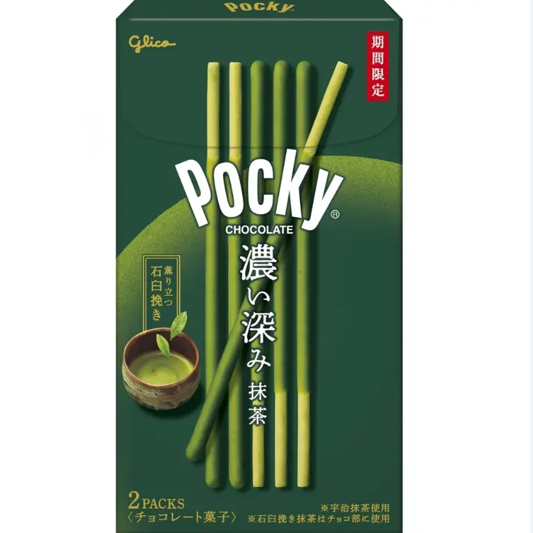 Glico Pocky Biscuit Sticks Rich Matcha Flavor 52.8g | 百奇 巧克力棒 浓郁抹茶味 52.8g