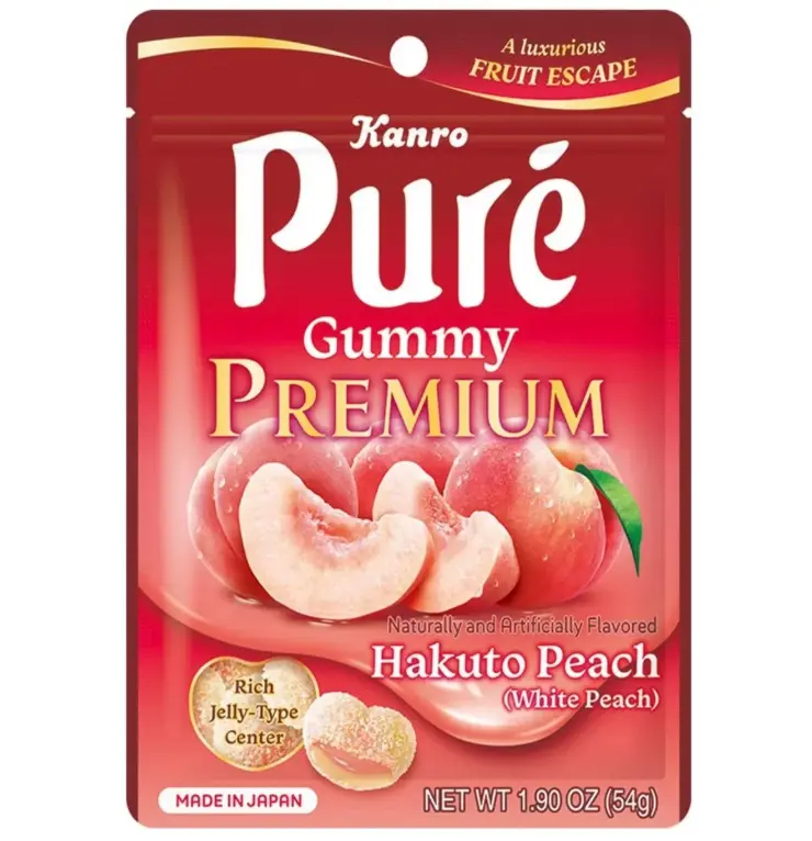 Kanro Pure Gummy Premium Peach Flavor 54g | Kanro Pure 软糖 水蜜桃味 54g