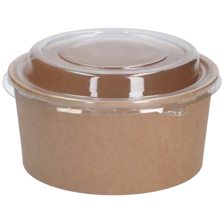 750ml Paper Salad Bowl (with lid) 300sets/CTN | 750ml 纸质 沙拉外卖碗 (透明盖) 300套/箱