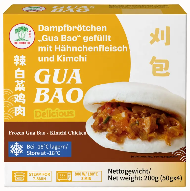 TCT Pakastettu gua bao -höyrysämpylä, kana-kimchin maku 200 g | TCT 刈包 辣白菜鸡肉味 200g