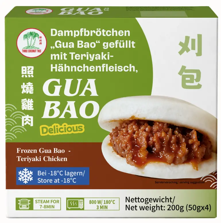 TCT Frozen Gua Bao Bun Teriyaki Chicken Flavor 200g | TCT 刈包 照烧鸡肉味 200g