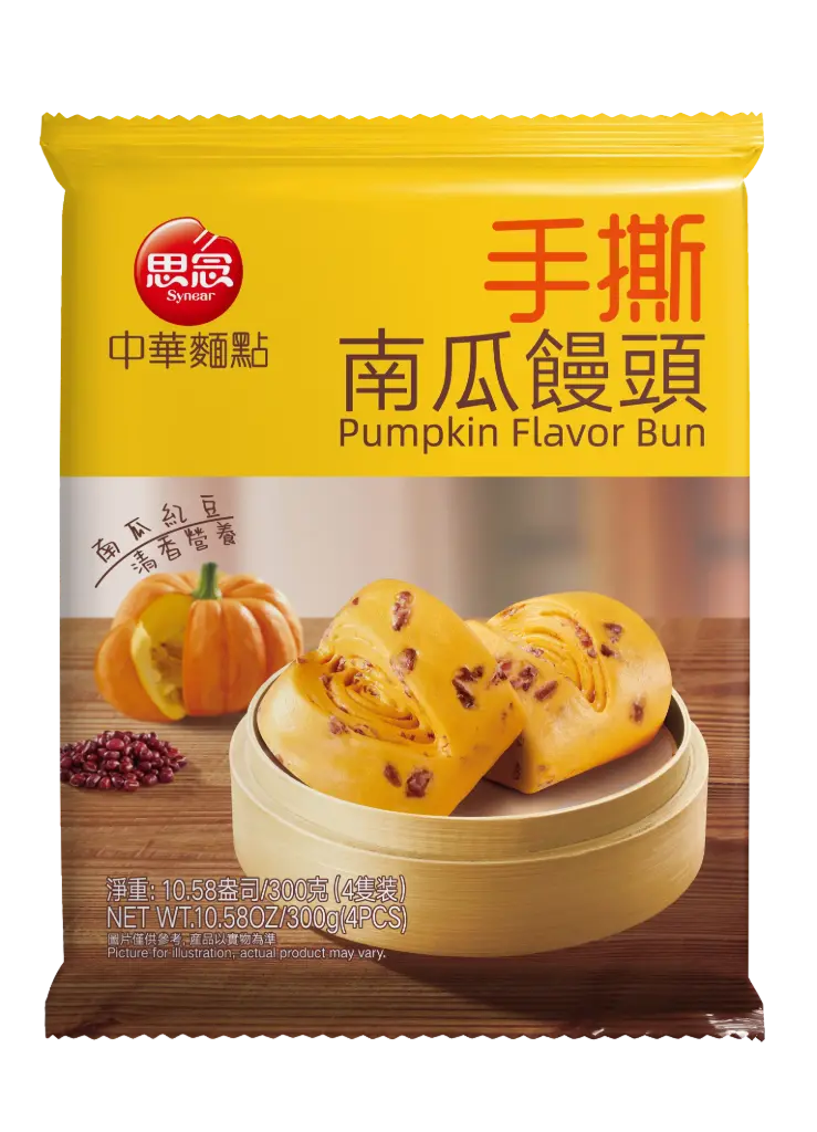 SYNEAR PUMPKIN FLAVOR BUN 300g | 思念手撕南瓜馒头 300g