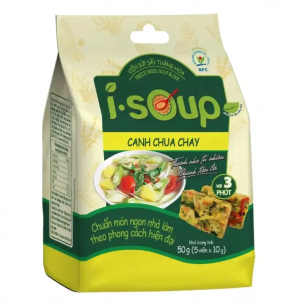 ISOUP Instant Vegetarian Soup Sweet & Sour Flavor 50g | ISOUP 蔬菜汤 酸辣味 50g