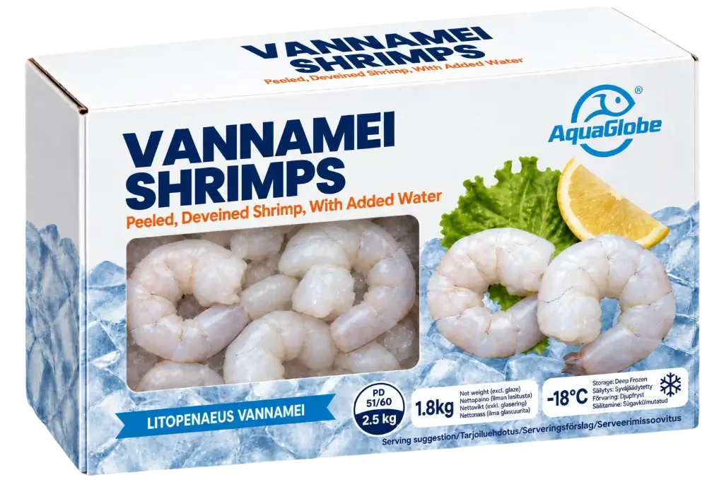 AquaGlobe Vannamei Shrimps 51/60 PD Shrimp 1.8kg (100%)|  AquaGlobe 越南白虾虾仁 51/60 PD 1.8kg (100%) 