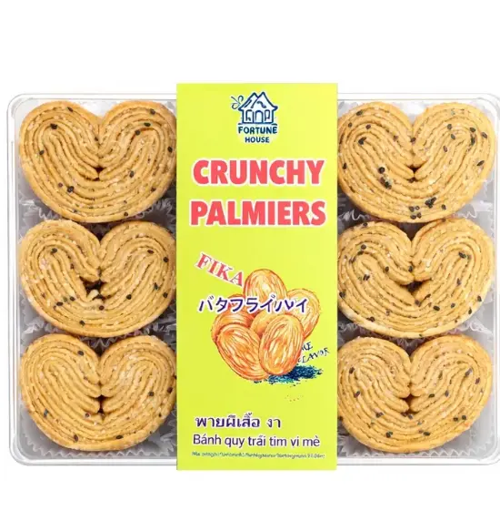 Fortune House 酥脆蝴蝶酥 黑芝麻味 200g | Fortune House Crunchy Palmiers Black Sesame Flavor 200g