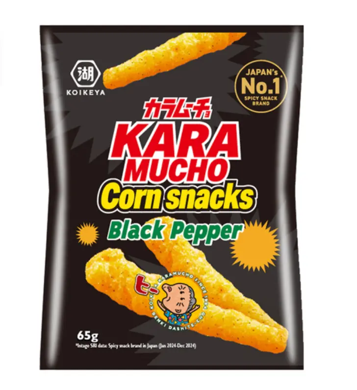 Koikeya 玉米零食 黑胡椒味 65g | Koikeya Karamucho Corn Snacks Black Pepper Flavor 65g