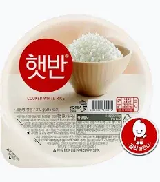 HETBAHN Kypsä valkoinen riisi, lämmitettävä mikroaaltouunissa, 210g | 韩国速食白米饭 210g