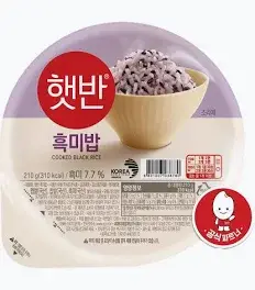 韩国速食黑米白米混合米饭 210g | CJ HETBAHN Microwavable Cooked White Rice with Black Rice 210 g 