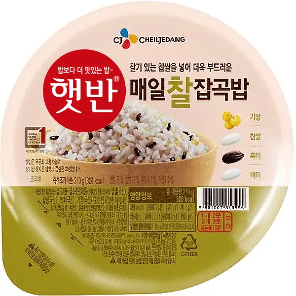 햇반 Microwavable Cooked White Rice 210g | 韩国速食白米饭 210g 