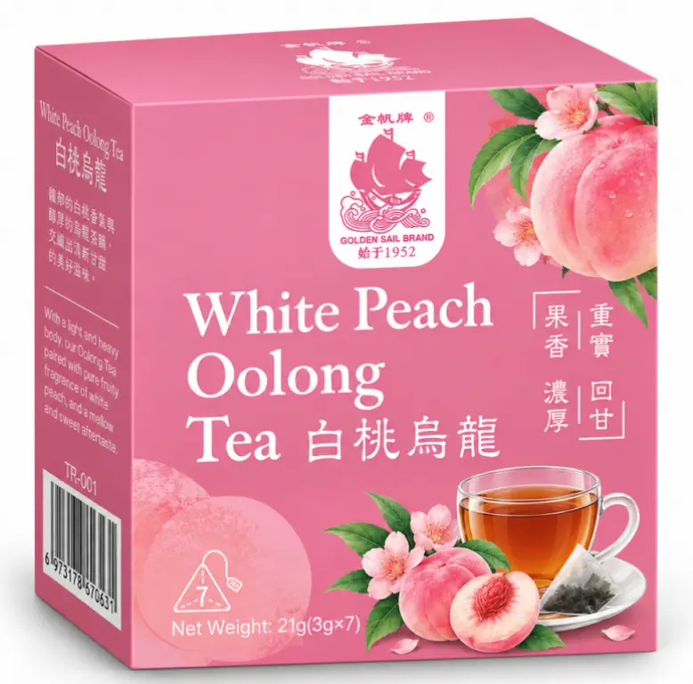 金帆 白桃乌龙茶包 21g | Golden Sail White Peach Oolong Tea Bags 21g