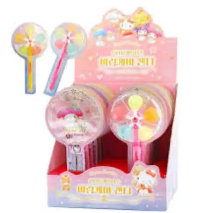 MEASTY Sanrio-hahmojen tuulimyllytikkukaramelli 22g | 三丽鸥卡通造型风车棒棒糖 22g