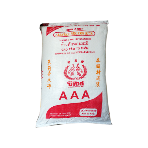 DOUBLE ELEPHANT Jasmiini Rikkoutunut riisi  20kg | 双象 泰国碎米 20kg