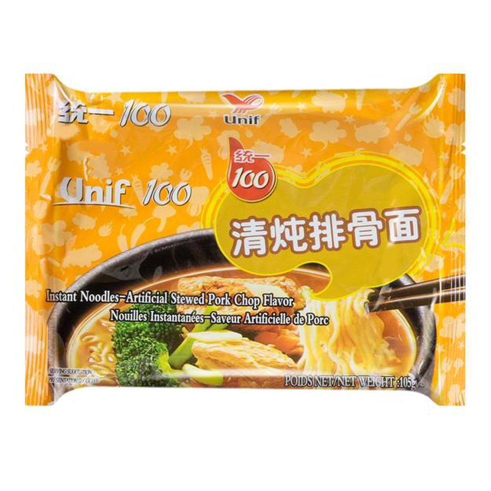 Unif 100 Instant Noodles-Artificial Stewed Pork Chop Flavor 105g | 统一 清炖排骨面 105g