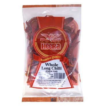 HEERA Kokonaiset pitkät chilit, erittäin tuliset 50g| 干辣椒 整 超级辣 50g