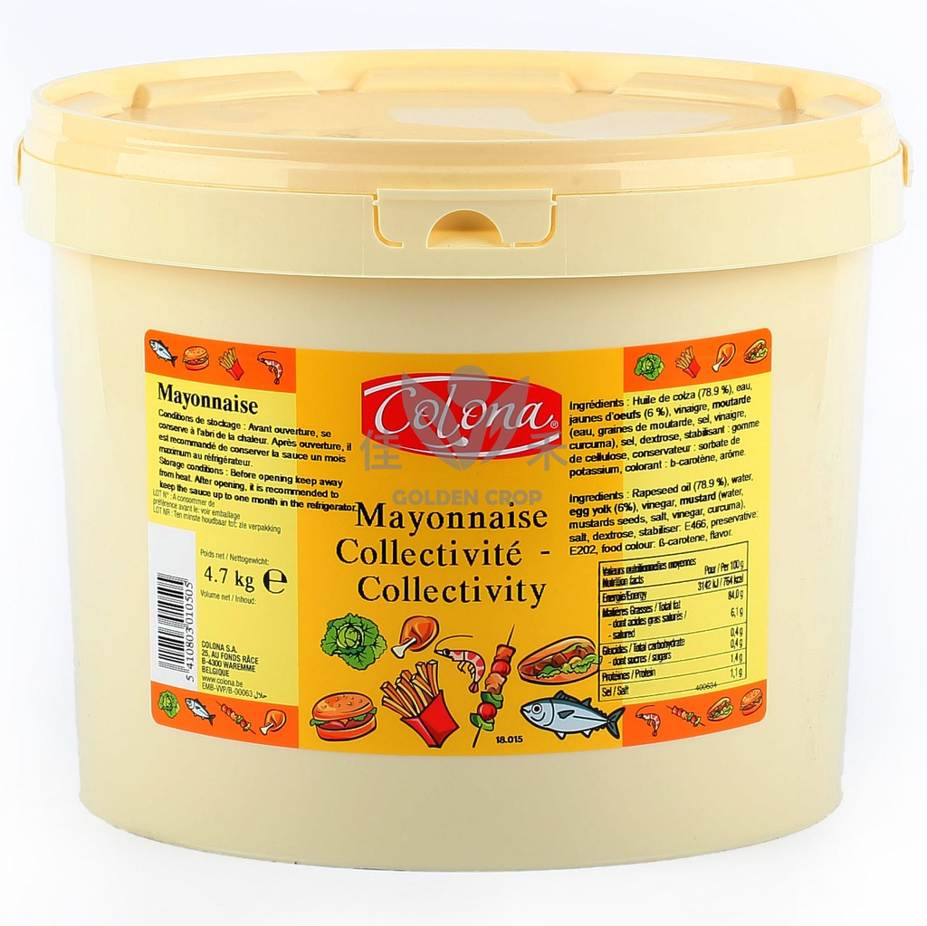 Colona 蛋黄酱 5L/桶 [法国] | Colona Mayonnaise 5L