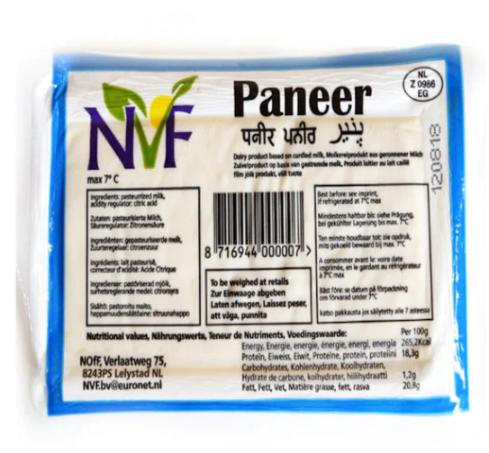 新鲜 NVF Panner 芝士 1kg | Fresh NVF Paneer Cheese 1kg