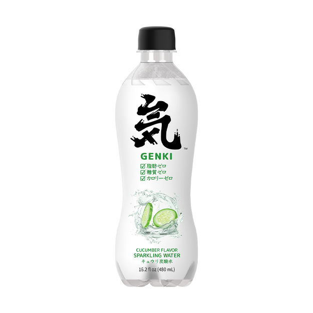Genki Forest Zero Sugar Sparkling Water Cucumber 480 ml | 元气森林 0卡0脂 黄瓜味 苏打水 480 ml