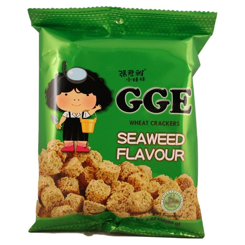 张君雅小妹妹 海苔休闲丸子 80g | TW GGE Wheat Cracks Seaweed Flavor 80g