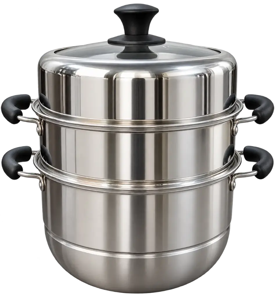 不锈钢三层蒸锅 28厘米 | Stainless Steel 3-Tier Steamer 28cm
