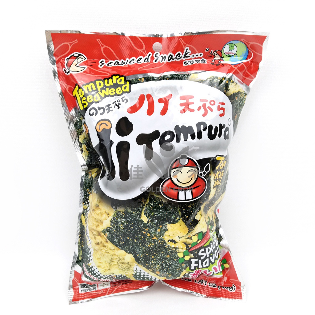 TAOKAENOI Seaweed Snack Hi Tempura Spicy Flav. 40g | 泰国 小老板 紫菜零食 香辣味 40g