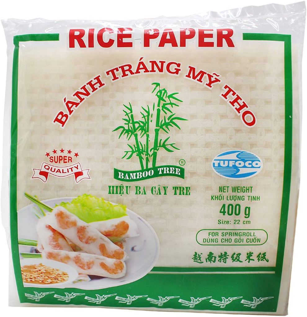 Bamboo Tree Rice Paper (Square) 22cm 340g | 竹树牌 越南方形米纸 22cm 340g