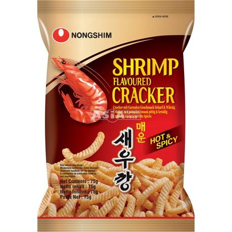 Nongshim Shrimp Cracker Hot 75g | 农心 辣虾条 75g