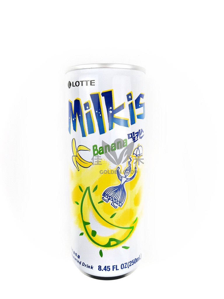 乐天 苏打饮料 香蕉味 250ml | LOTTE Milkis Soft Drink Banana 250ml