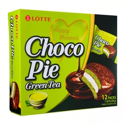 [60547] ASEA LOTTE Choco Pie Green Tea 12Packs 336g | 乐天 巧克力派 抹茶味 336g