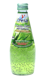 [41849]  V-FRESH Pandan Drink With Basil Seed 290ml | V-FRESH 香兰罗勒籽饮料 290ml