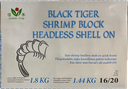 GC 16/20 黑虎大虾 (无头有壳) 1.8kg (净重 1.44kg) | GC Brand Black Tiger Shrimps 16/20 HLSO 1.8kg (1.44kg)