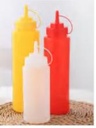 1 Hole Plastic Sauce Dispense Squeeze Bottle 12oz/300ml | PP材质 塑料挤酱瓶 单孔带帽款 12oz