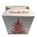 16OZ Noodle Box Red Tower / Take Away Paper Box 500ml (500sets) | 中餐 红塔 纸质正方形 外卖盒 500ml(16OZ)