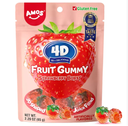 AMOS 4D爆汁软糖 草莓味 65g | AMOS 4D Gummy Juicy Burst Strawberry Flavor 65g