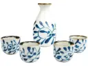 Japanese Sake Set C (Pot & 4 Cups)  | 日式清酒壶酒杯套装（1壶4杯）
